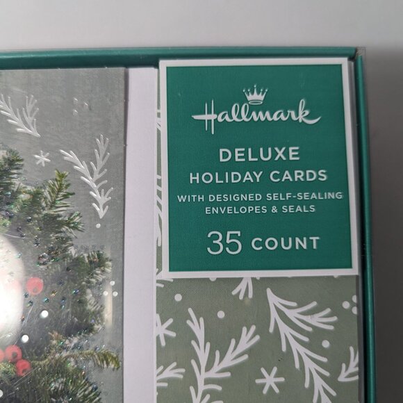 NEW- Hallmark Deluxe Holiday Cards- 35 Count- Deck the Halls Christmas - Picture 2 of 4